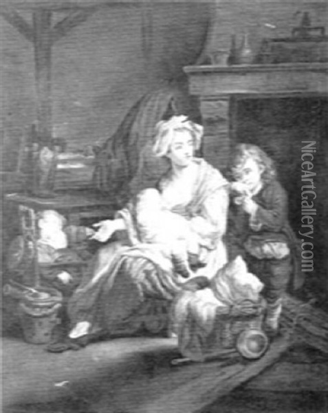 Maternity Oil Painting - Jean Baptiste Greuze
