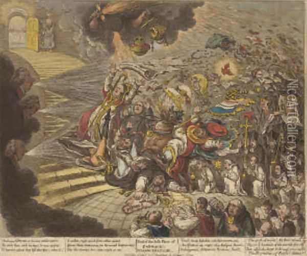 The End of the Irish Farce of Catholic - Emancipation Oil Painting - James Gillray