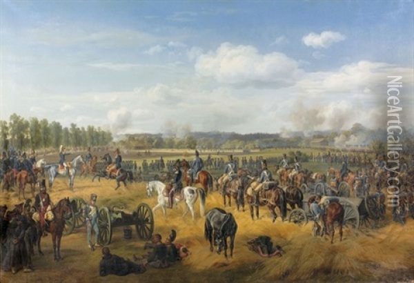 Schlacht Von Ostrowno Am 26. Juli 1812 Oil Painting - Albrecht Adam