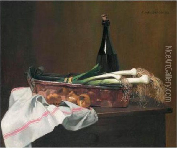 Poissonniere En Cuivre Oil Painting - Felix Edouard Vallotton
