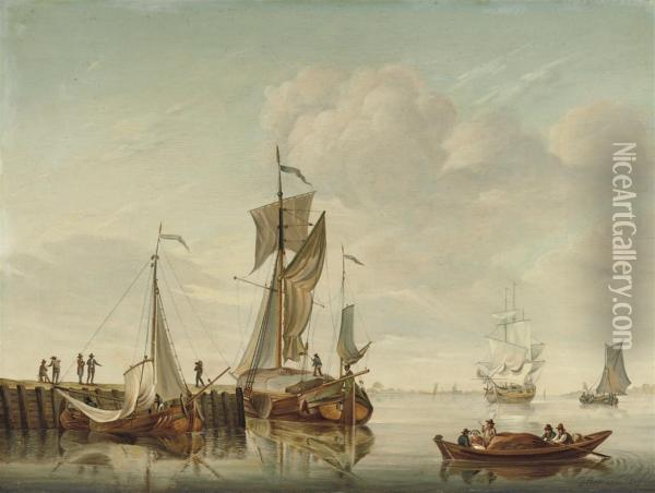 Hoisting The Sails Oil Painting - Jurriaan Andriessen