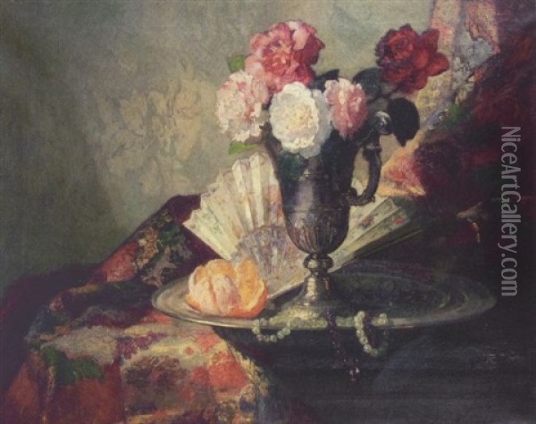 Fleurs Et Fruits Oil Painting - Charles Monginot