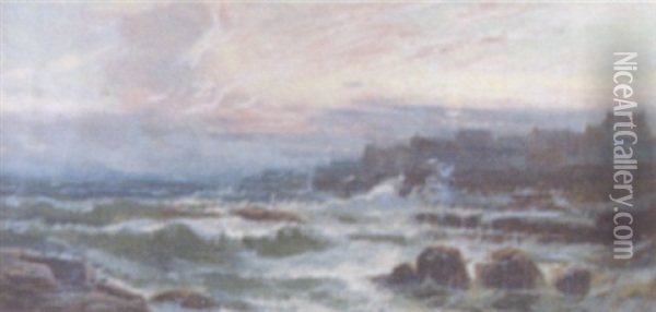 Coastal View At Dusk Oil Painting - Clarence Henry Roe