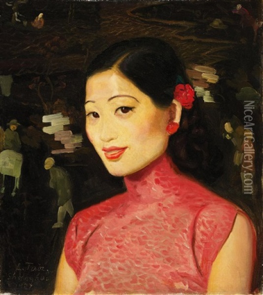 Junge Chinesische Schonheit Oil Painting - Laszlo Tatz
