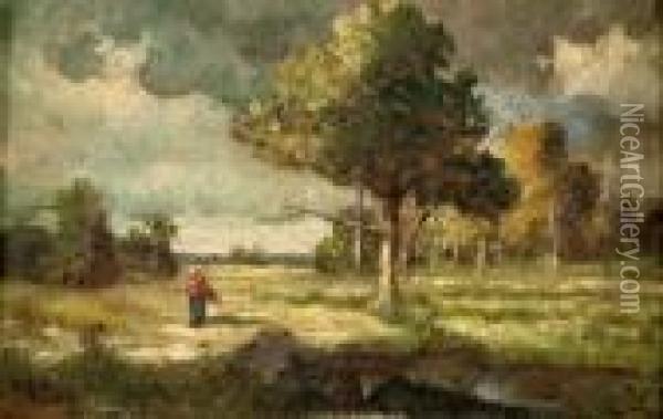 Personnage Dans Un Paysage Oil Painting - Narcisse-Virgile D Az De La Pena