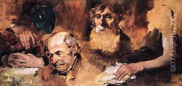 Heads and Hands (study) Oil Painting - Frank Duveneck