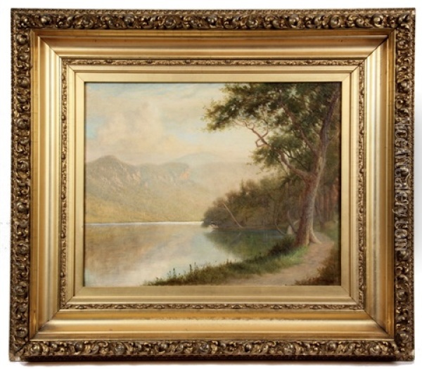 Echo Lake, Franconia Notch, Nh Oil Painting - John Christopher Miles