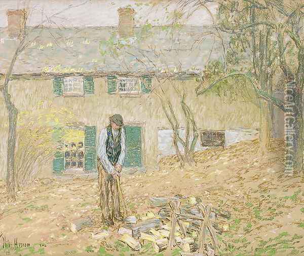 Woodchopper, 1902 Oil Painting - Childe Hassam