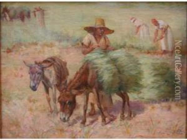 Les Fenaisons En Kabylie Oil Painting - John-Lewis Shonborn