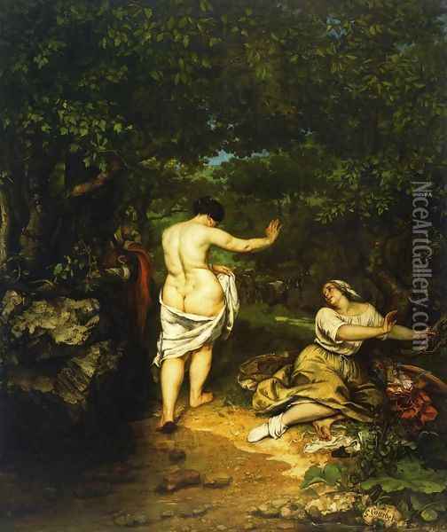 The Bathers Oil Painting - Gustave Courbet