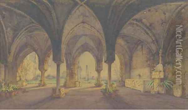The cloisters at Ravello Oil Painting - Gabriel Carelli