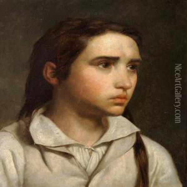 Portraet Af En Ung Kvinde Oil Painting - Christoffer Wilhelm Eckersberg