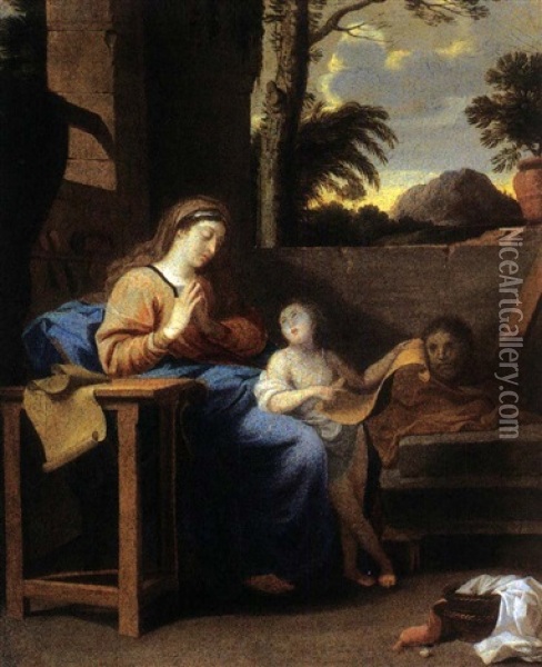 Sainte Famille Oil Painting - Charles Le Brun