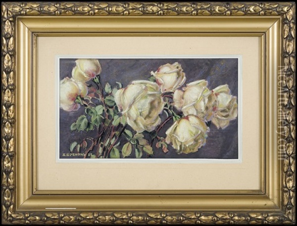 White Roses Oil Painting - Stanislaw Ejsmond