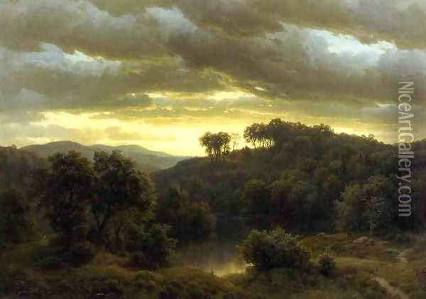 Sunset Oil Painting - Gottlieb Daniel Paul Weber