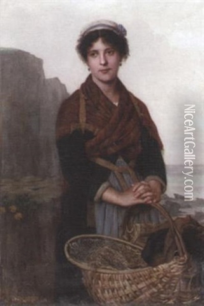 La Pecheuse Oil Painting - Eugenie Alexandrine Marie Salanson