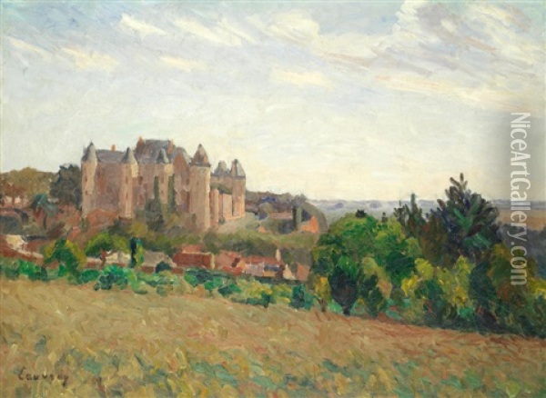 Village De Luynes Avec Son Chateau Oil Painting - Abel Louis Alphonse Lauvray