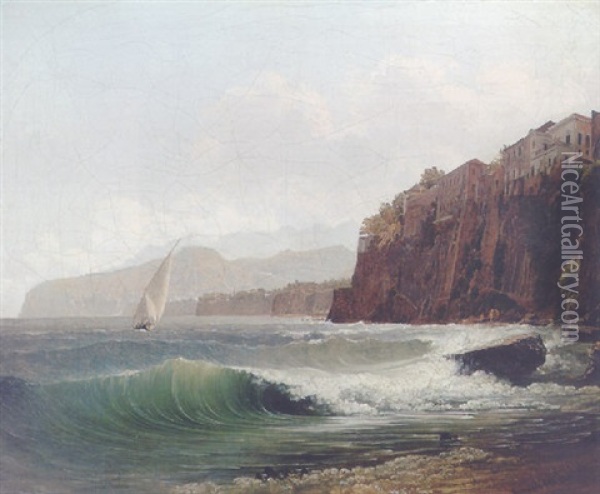 Felsenkloster Am Meer Oil Painting - Rudolf von Alt