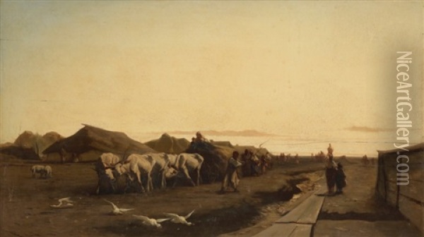 Le Retour Du Marche, 1861 Oil Painting - Johann Gualbert Raffalt
