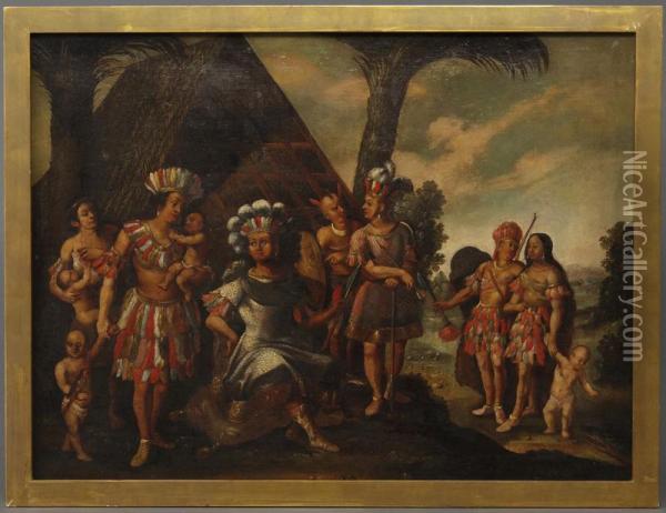 Le Roi Indien Oil Painting - Jose Teofilo de Jesus