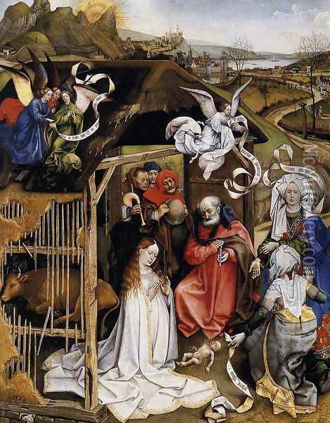 The Nativity 1420 Oil Painting - Robert Campin
