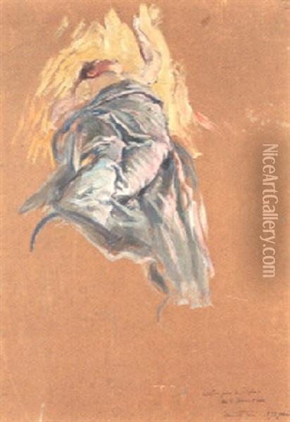 Mannlicher, Aufwartsstrebender Halbakt Oil Painting - Ernest Bieler