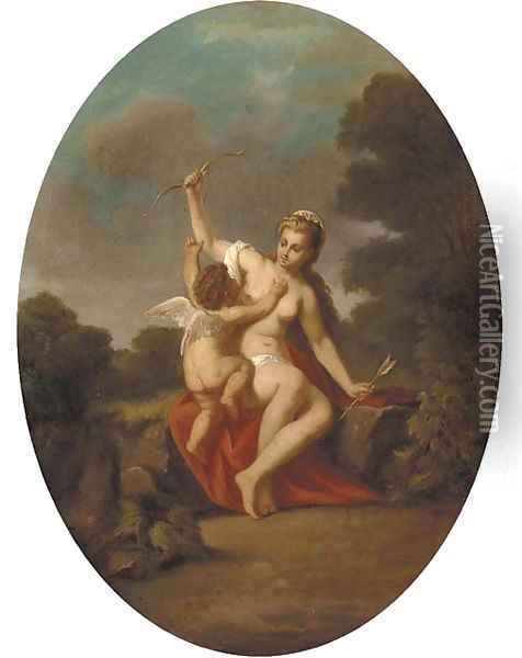 Venus disarming Cupid Oil Painting - Jean-Antoine Watteau