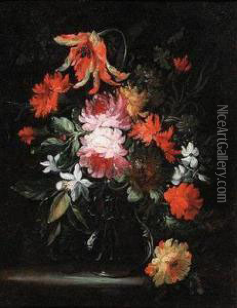Blumenstillleben Ineiner Vase Oil Painting - Margherita Caffi