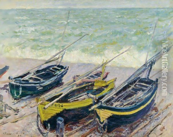 Bateaux Sur Le Galet Oil Painting - Claude Oscar Monet