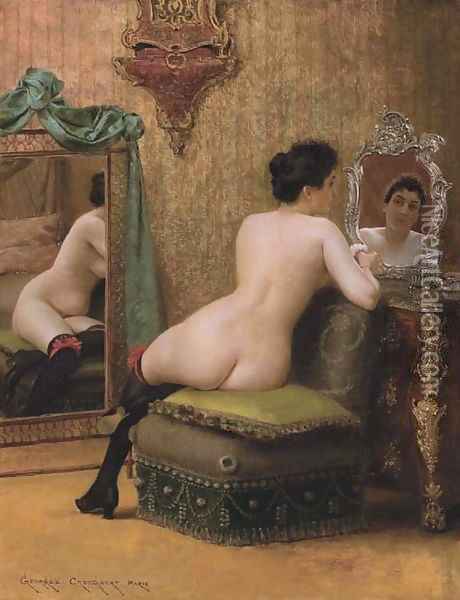 Femme au Boudoir Oil Painting - Georges Croegaert