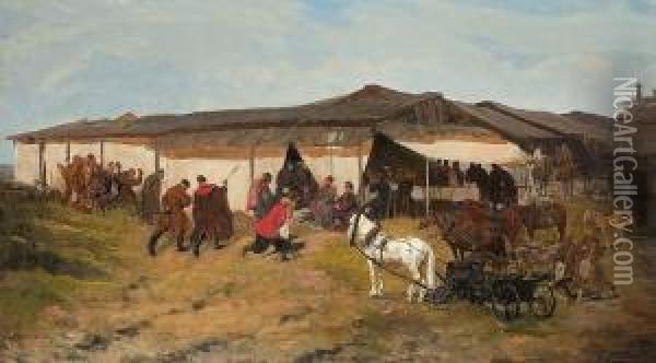 Fair On East Ukraine Oil Painting - Jozef Chelmonski