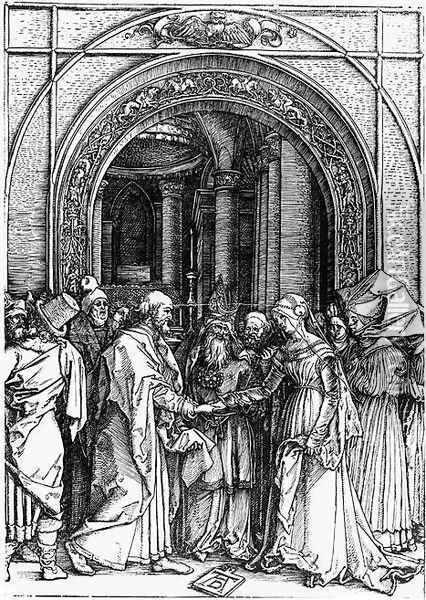 Betrothal of the Virgin Oil Painting - Albrecht Durer