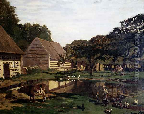 A Farmyard In Normandy Oil Painting - Claude Oscar Monet