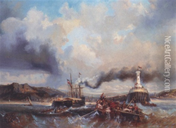 Return Of The Fisherman Oil Painting - Eugene Deshayes