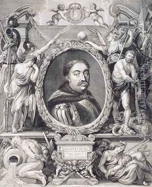 Jan Sobieski III 1624-96, King of Poland 1683 Oil Painting - Johannes de Ram