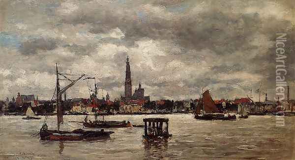 Anvers, the Scheldt Oil Painting - Eugene Boudin