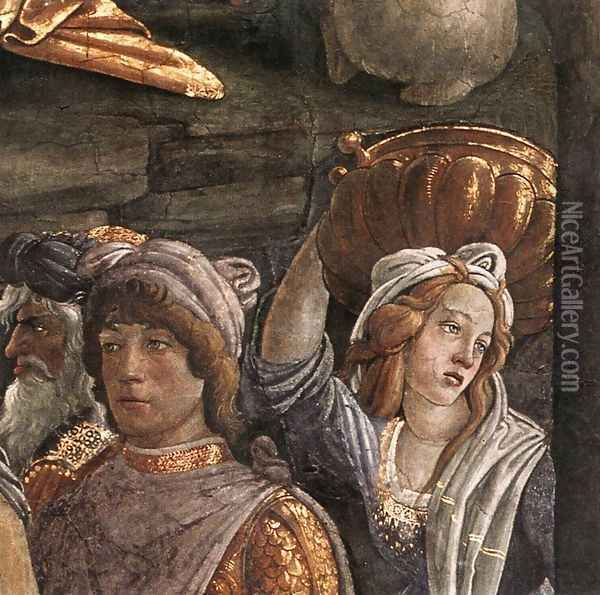 The Trials and Calling of Moses (detail 5) 1481-82 Oil Painting - Sandro Botticelli