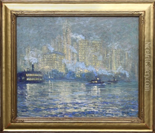 Manhattan Oil Painting - Jonas Lie