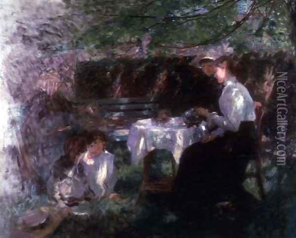 Tea in the Garden, c.1902 Oil Painting - Walter Frederick Osborne