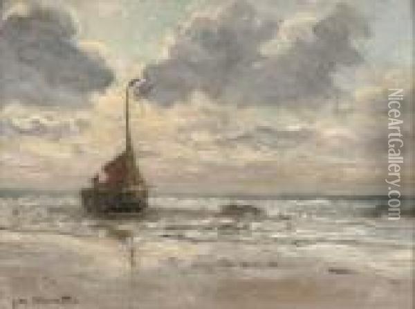 Bomschuit In The Surf Oil Painting - Gerhard Arij Ludwig Morgenstje Munthe