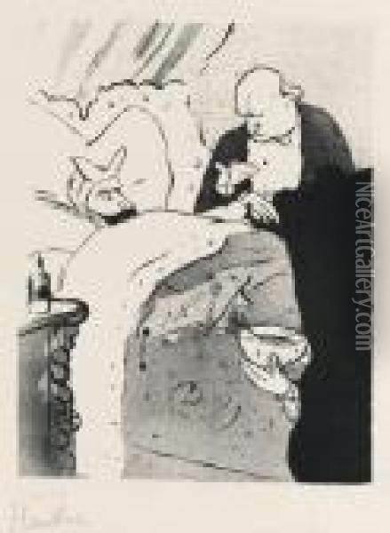 Carnot Malade! Oil Painting - Henri De Toulouse-Lautrec