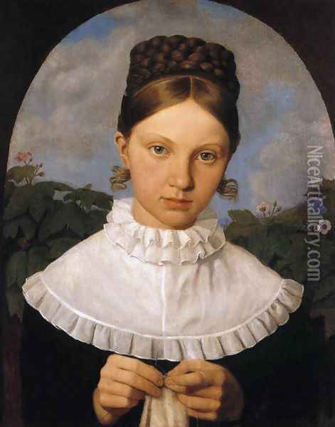 Portrait of Fanny Gail Oil Painting - Heinrich Maria von Hess