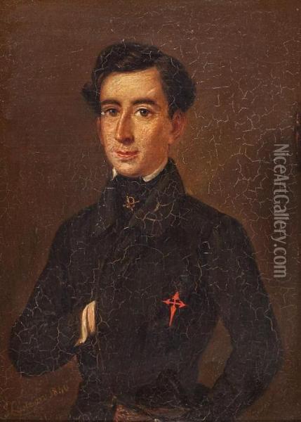 Retrato De Un Caballero De La Orden De Santiago Oil Painting - Jose Castelaro y Perea