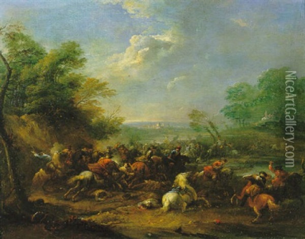 Le Choc De Cavalerie Oil Painting - Karel Breydel