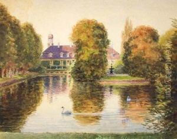 Im Park Des Grafen Moltke- Hochfeld In Glorys, Danemark Oil Painting - Siegwald Johannes Dahl