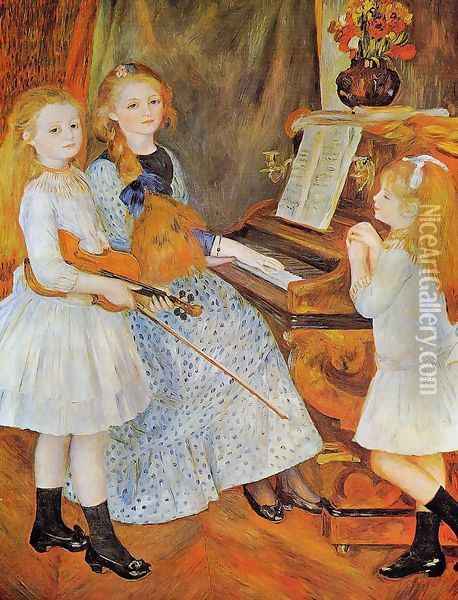 The Daughters Of Catulle Mendes Oil Painting - Pierre Auguste Renoir