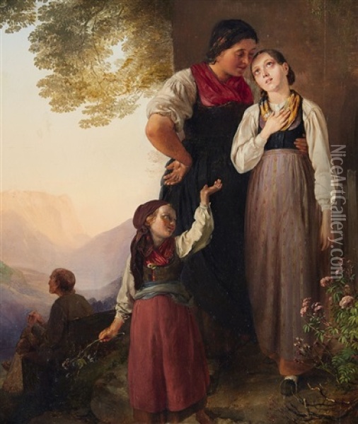 The Farewell Oil Painting - Ludwig Knaus