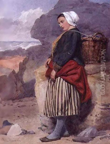 A Boulogne fisher-girl Oil Painting - John Absolon