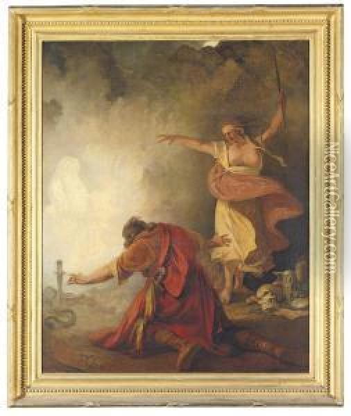 Saul And The Witch Of Endor Oil Painting - Philip Jacques de Loutherbourg