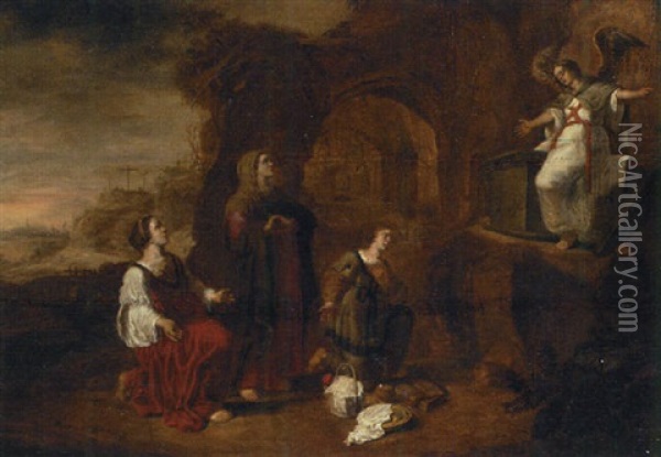 The Holy Women Of The Sepulchre Oil Painting - Abraham van Cuylenborch